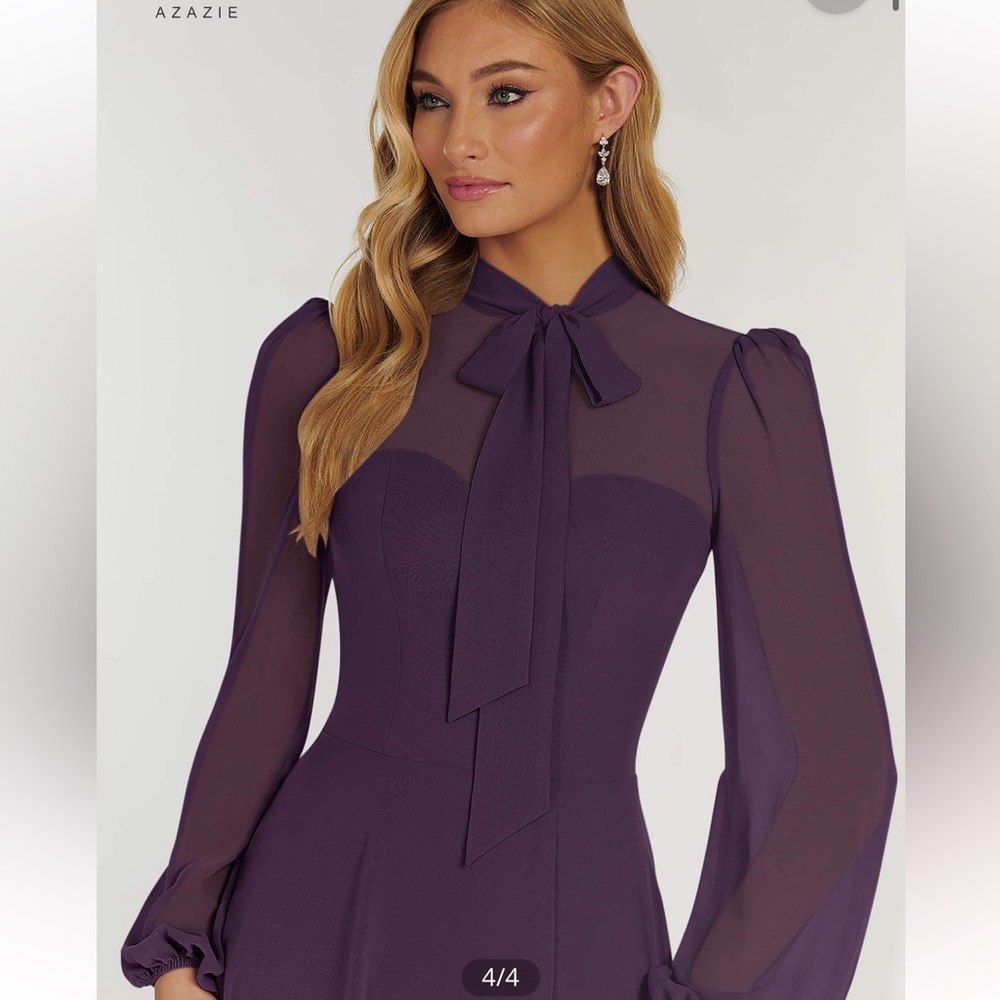 Pnina Tornai Bridesmaid Dress Azazie Plum Long Gown